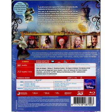 ALICE IM WONDERLAND-Hinter Der Spiegeln-Lim.Edition (BR 3D+2D-Steelbook/OVP)