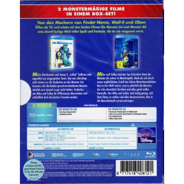 DIE MONSTER UNI + DIE MONSTER AG (2 Blu-ray-2 Filme/OVP)