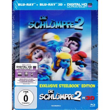 DIE SCHLÜMPFE-2 (BR 3D+2D+Dig.UVHD-Exkl. Steelbook Edition-Mastered in 4K-OVP)