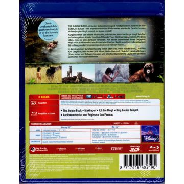 THE JUNGLE BOOK 3D (Blu-ray 3D+2D-2 Discs/OVP/2016)